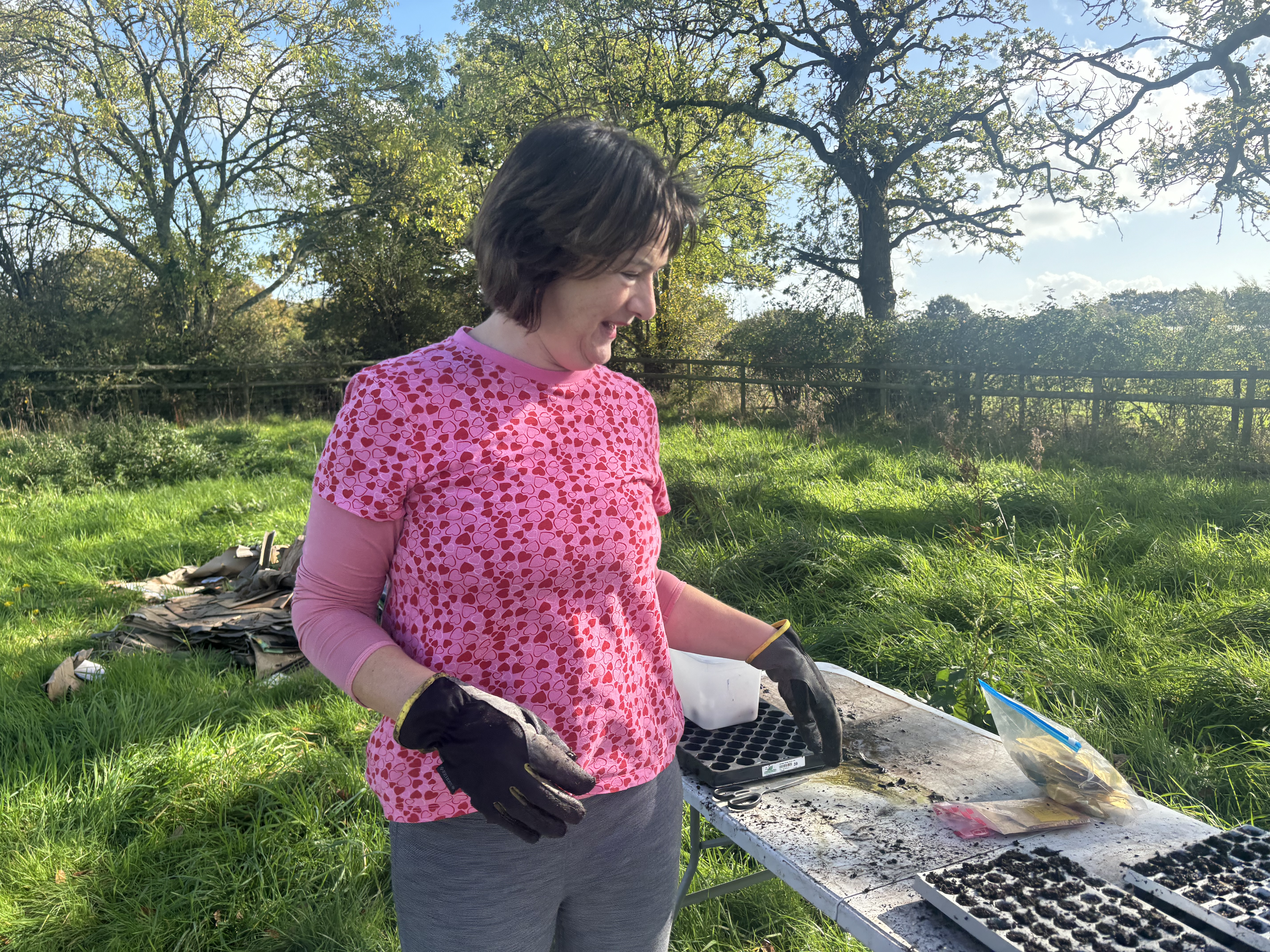 woman planting seeds