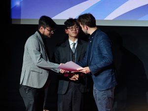 Student representative Thanh Nguyen and Syed Naqi Akhter, one of the editors of the Breaker, at 2024 BJTC Awards ceremony