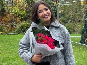 Natasha Salloum, in Bournemouth, on her graduation day from MA Multimedia Journalism