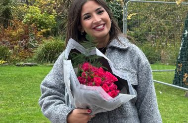 Natasha Salloum, in Bournemouth, on her graduation day from MA Multimedia Journalism